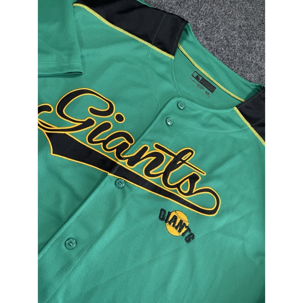 San Francisco Giants Jersey Mens 2XL Green True Fan MLB Button Up